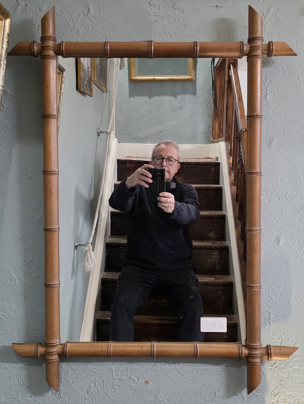 A French Faux Bamboo Mirror 